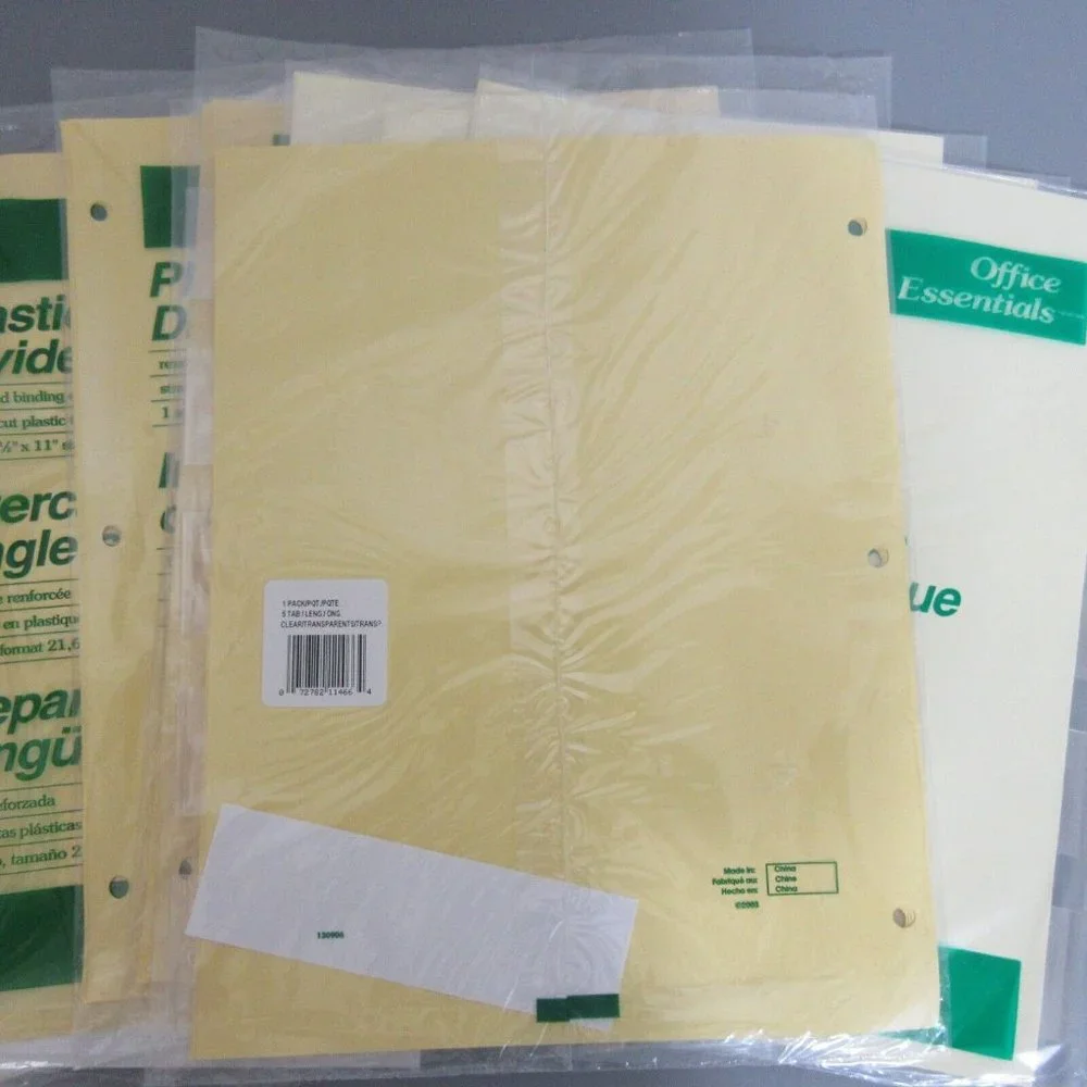Office Essentials Plastic Tab Dividers 8.5